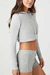grey crop hoodie womens